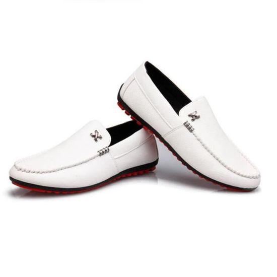 Chaussures homme Confortable Nouvelle arrivee De Marque De Luxe Moccasin Grande Taille hommes Haut qualité 2017 cuir Blanc Blanc - Achat / Vente basket Chaussures homme Confortable Nouvelle arrivee De Marque De Luxe Moccasin Grande Taille hommes Haut qualité 2017 cuir Blanc Blanc - Achat / Vente basket
