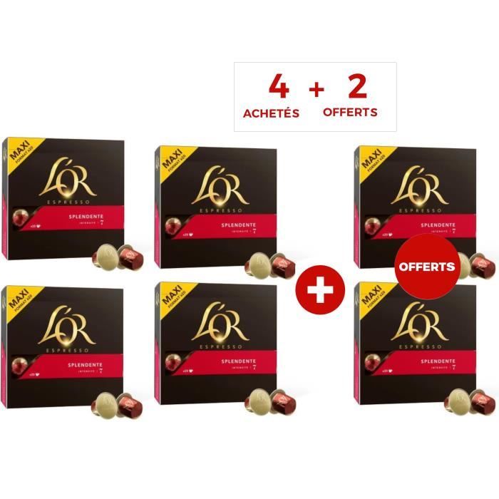 L'OR ESPRESSO Lot de 80 Capsules café + 40 gratuites Or Espresso splendente