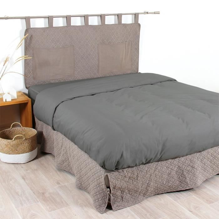 COTE DECO Cache sommier Microfibre lavée MOJI 180x200 cm - Beige