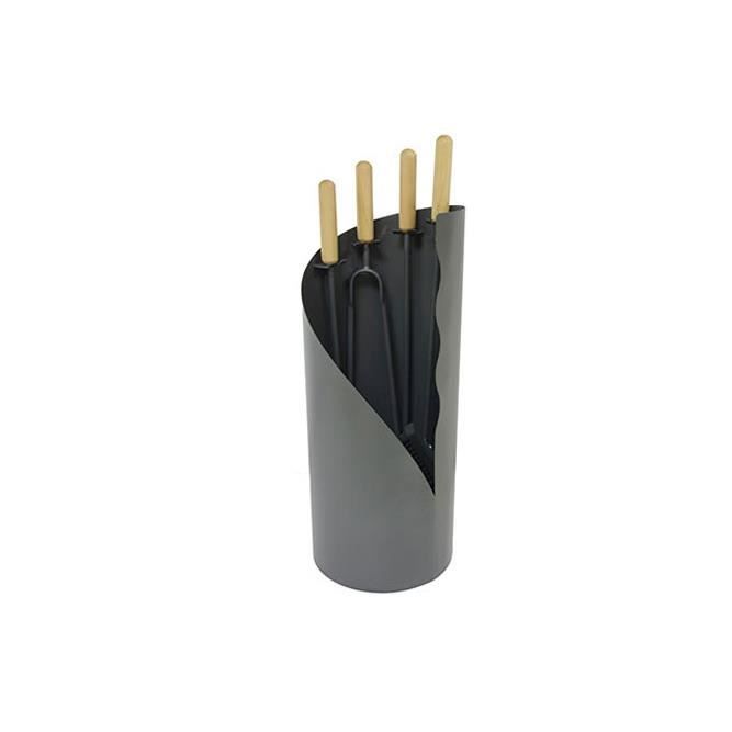 DELTA Serviteur Diva en acier gris avec 4 accessoires