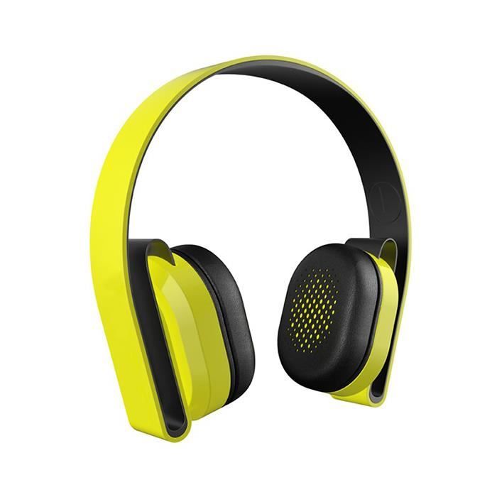 Casque Découte Bluetooth Avec Micro Hifi Jaune Casque écouteurs