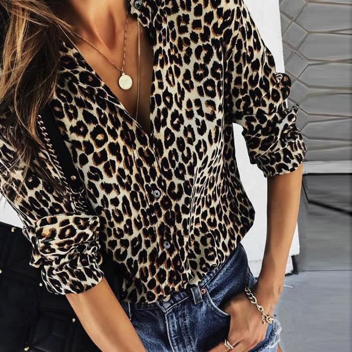 Achat Chemise Cher Femme Gyf67b Pas Vente Leopard nOv8mN0w