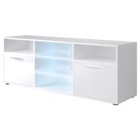 MEUBLE TV KORA Meuble TV contemporain blanc brillant - L 150 MEUBLE TV KORA Meuble TV contemporain blanc brillant - L 150