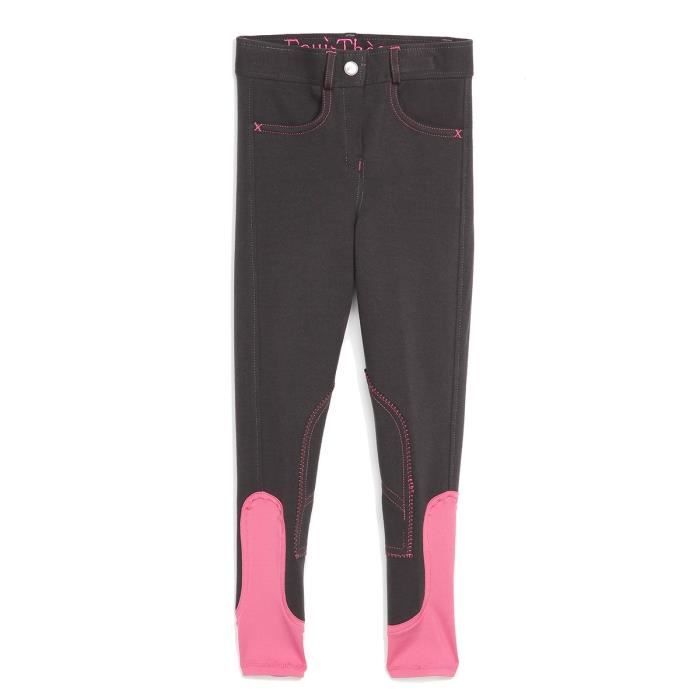 EQUI-THEME Pantalon d'équitation Pro Fun Line - gris / rose - enfant