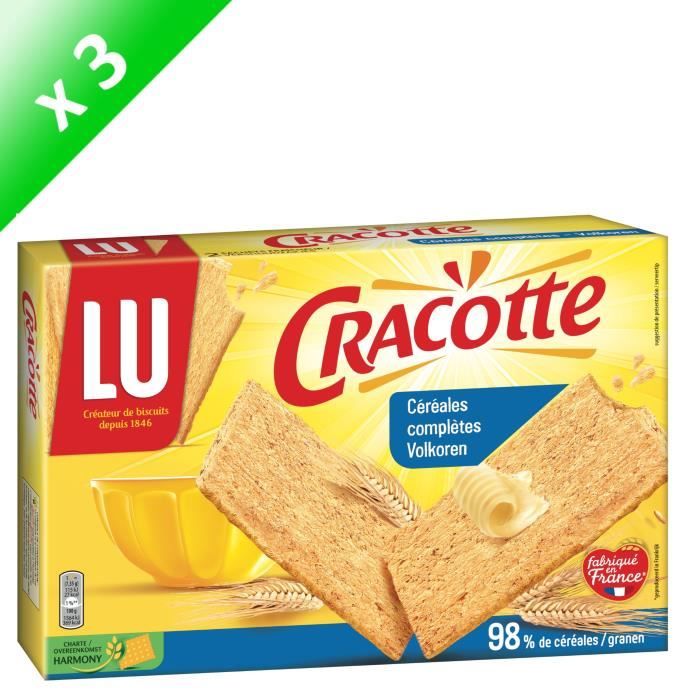 Lot de 3 LU Cracotte Céréales complètes 250g
