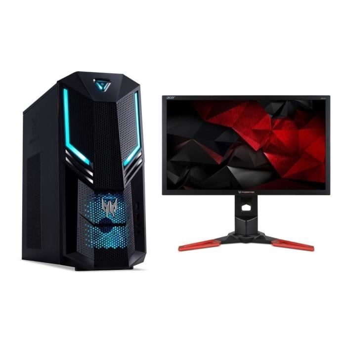 PC ACER Predator PO3-600 - i7-8700 - RAM 16Go - 1To HDD + 128Go SSD - GTX 1060 6Go + Ecran Predator XB241H 24\