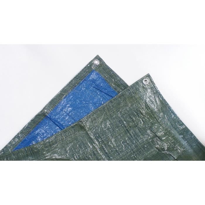 TECHIT 890600 Bâche légère spéciale stère de bois 68g/m² - 1,5 x 6m - Bleu/Vert