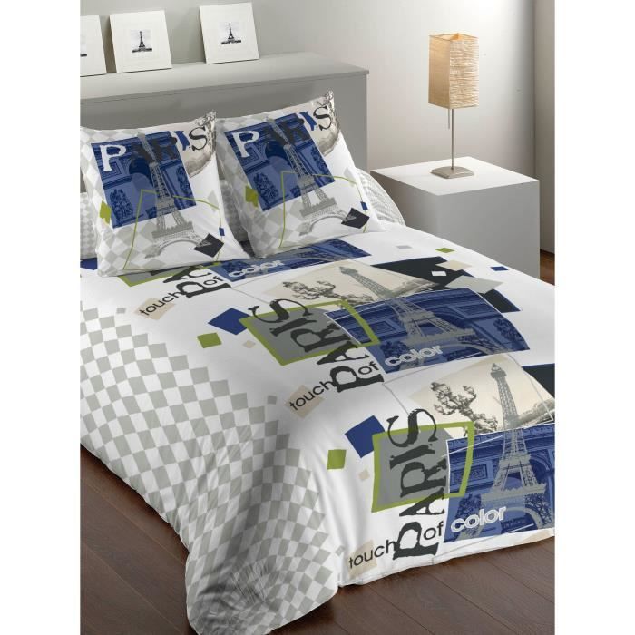 ATELIERS DU LINGE Parure de couette PARIS - 1 Housse de couette 240x260 cm + 2 Taies d'Oreillers 63x63 cm