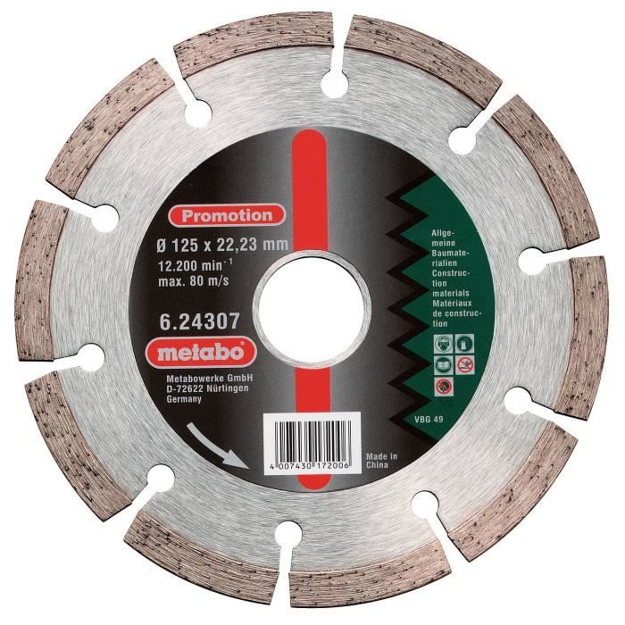 METABO Disque diamant pour meuleuse - H 7 mm