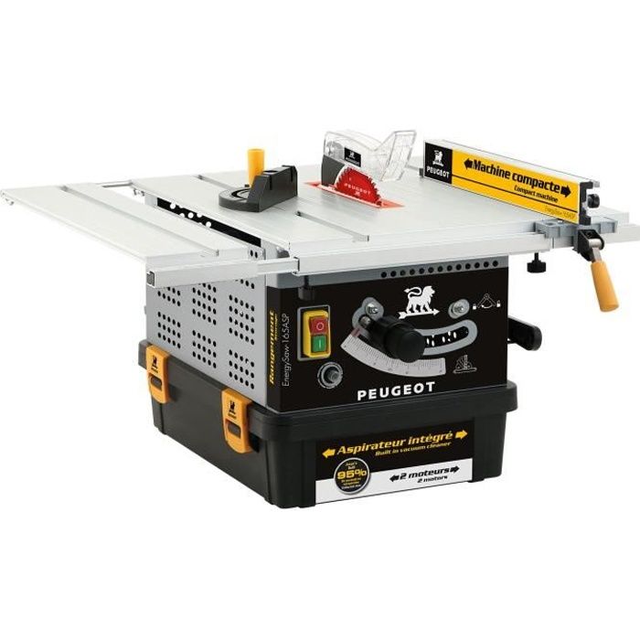 PEUGEOT Scie sur table avec aspirateur intégré Energysaw-165ASP 1200 W 165mm lame 50 dents
