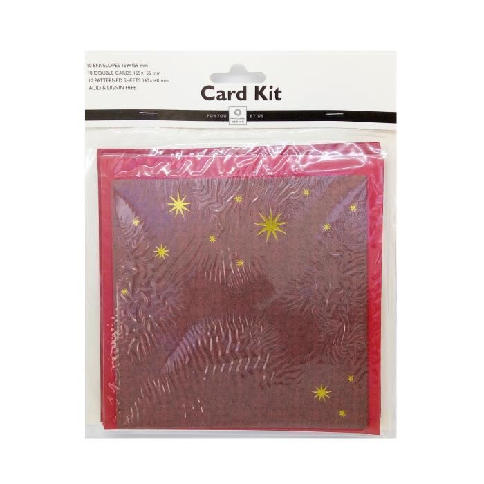 PANDURO Cartes enveloppe carré - Rouge noël - 10 pièces
