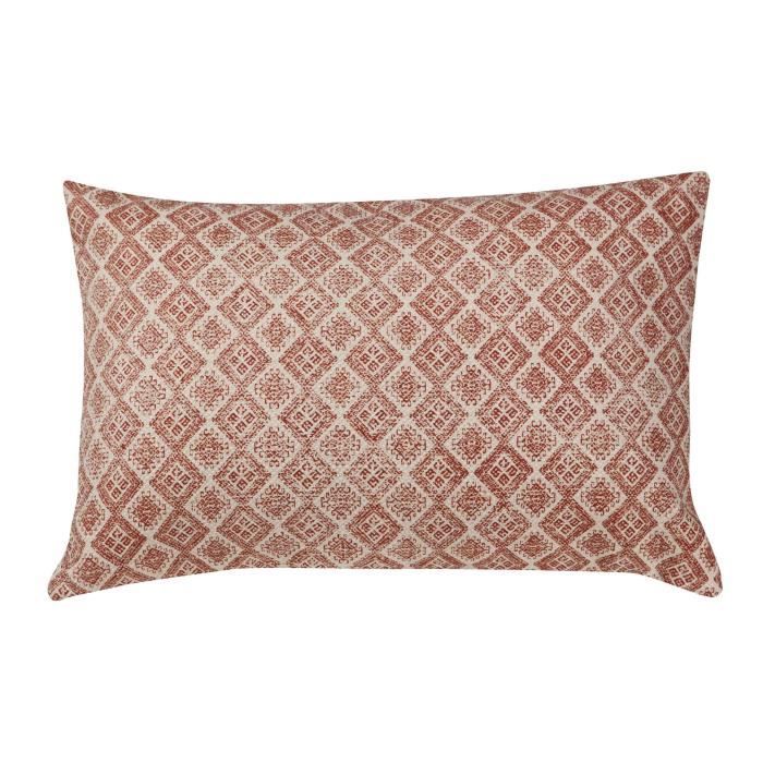 Coussin Sahari - 100% coton - 40 x 60 cm - Rouge rouillé