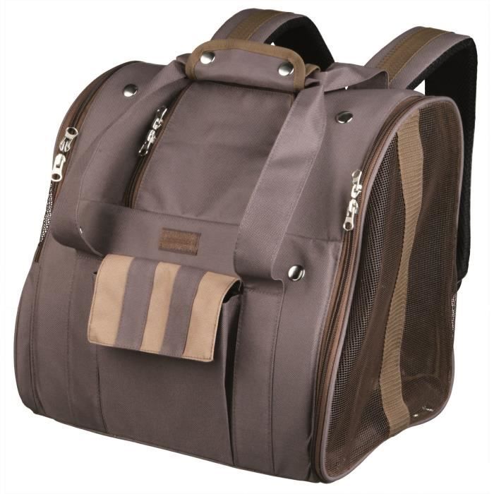 TRIXIE Sac à dos Nelly - 2 en 1 - Taupe et beige - Pour chien