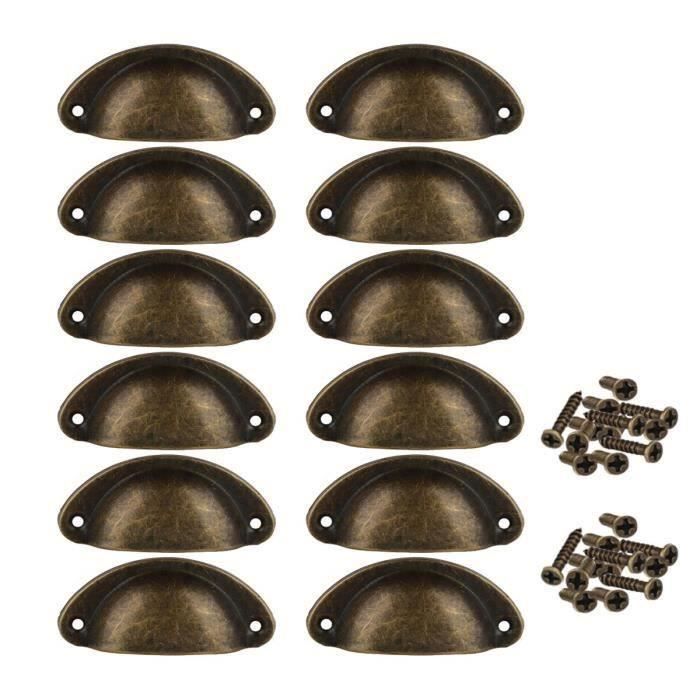 Boutons De Portes Quincaillerie Argent 10 Pcs Poignee De Coquille
