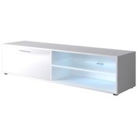 MEUBLE TV KORA Meuble TV contemporain blanc brillant - L 160 MEUBLE TV KORA Meuble TV contemporain blanc brillant - L 160