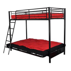 Lit mezzanine Cami 90x190 métal noir Achat / Vente lit