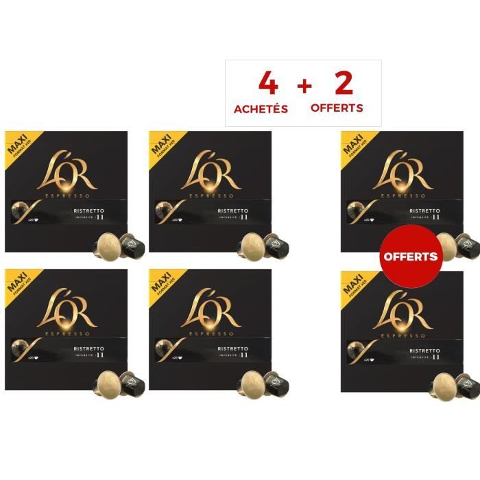 L'OR ESPRESSO Lot de 80 Capsules + 40 gratuites café Or Espresso ristretto
