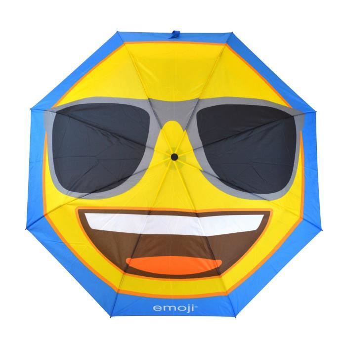 EMOJI Parapluie Long Lunettes de Soleil - 152 cm - Bleu et Jaune