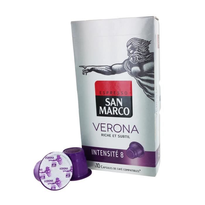 SAN MARCO Capsules Verona - Par 10 - Compatible Nespresso