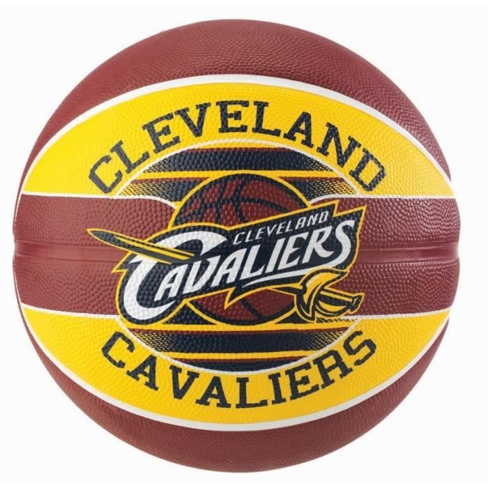SPALDING Ballon de basket-ball NBA Team Cleveland Cavaliers - Grenat et jaune - Taille 7