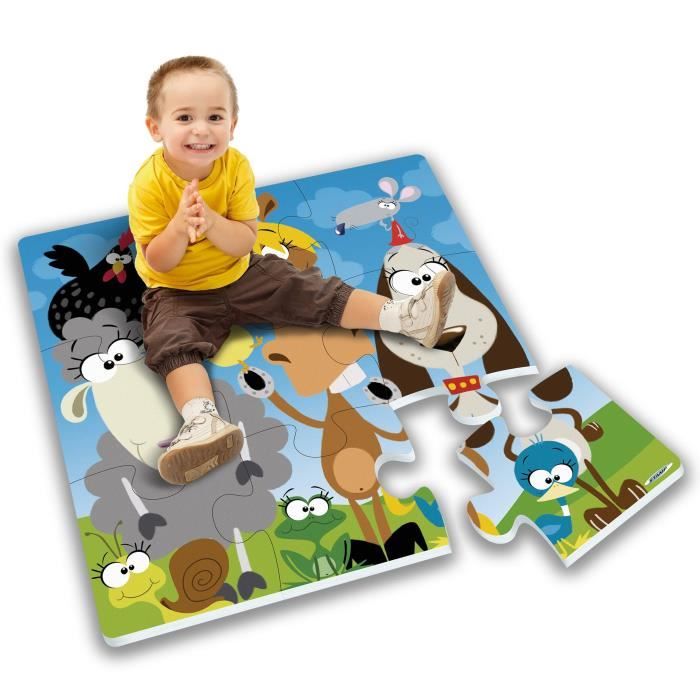 STAMP Tapis Puzzle Géant Mousse Animaux De La Campagne 9pcs Avec Boite Couleur