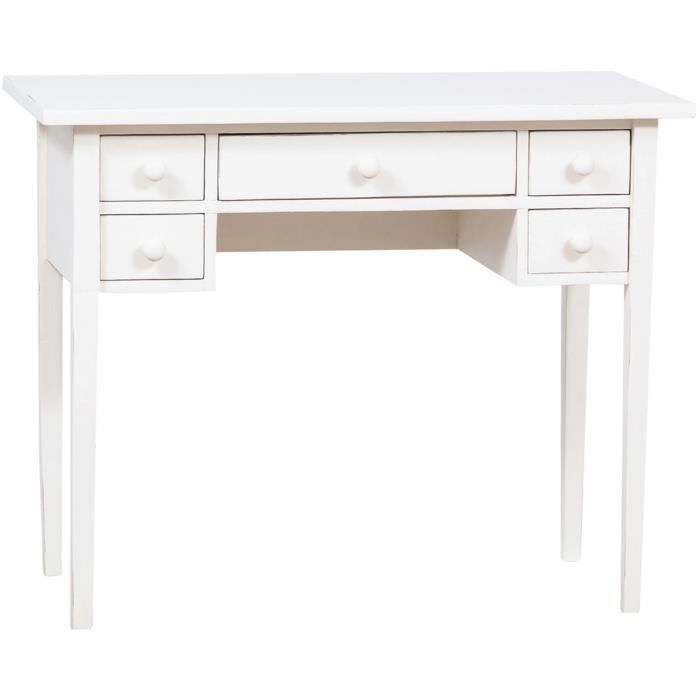 Table Basse De Bureau En Massif Tilleul Avec Finition Blanche