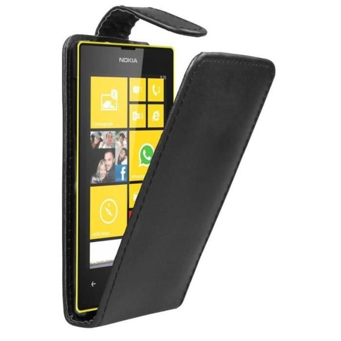 Viola Custodia in Pelle per Nokia Lumia 520 - Flip Case Cover + 2