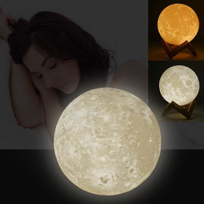 Lampe De Lune En Lévitation - Sphère 3D Flottante Qui Tourne, Avec Chargeur Sans Fil