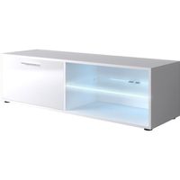 MEUBLE TV KORA Meuble TV contemporain blanc brillant - L 118 MEUBLE TV KORA Meuble TV contemporain blanc brillant - L 118