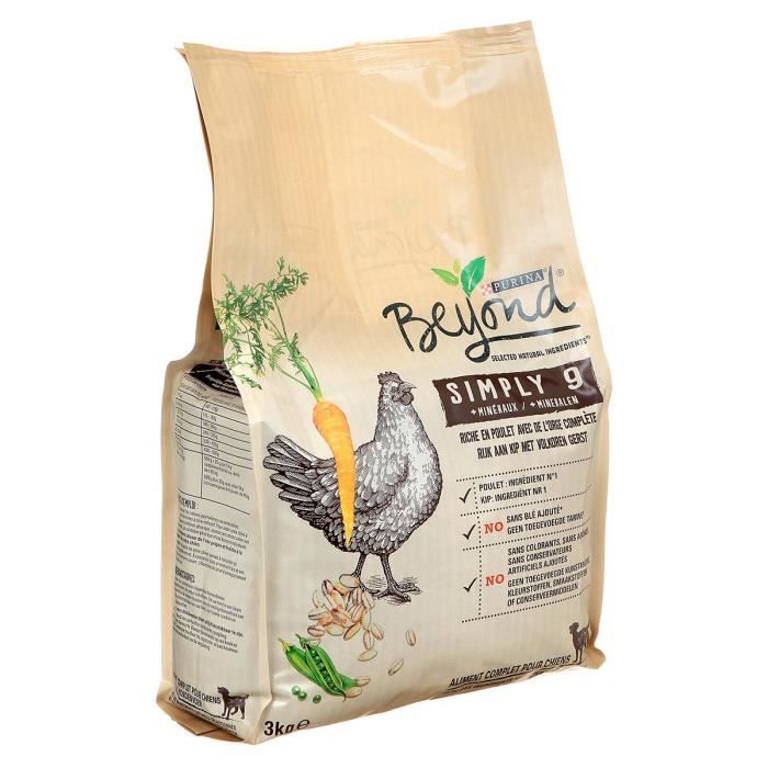 BEYOND Croquettes - Riche en poulet avec de l'orge complète - Pour chiens adultes - 3 kg