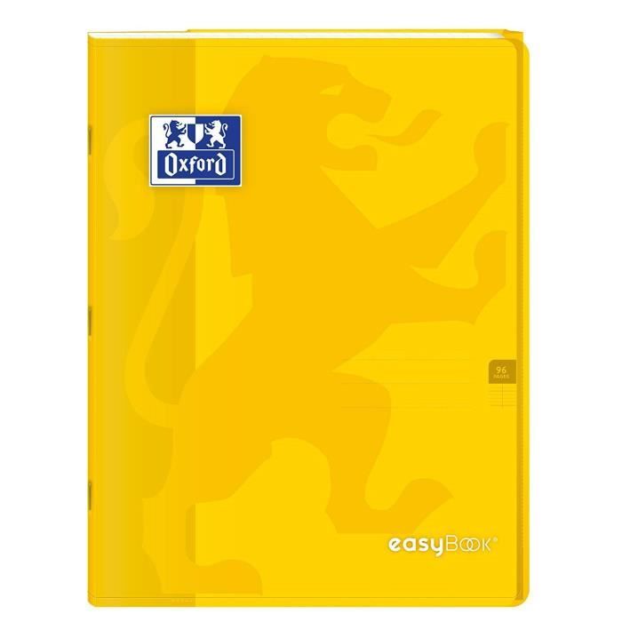 OXFORD Cahier Easybook agrafé - 21 x 29,7 cm - 96p seyès - 90g - Jaune