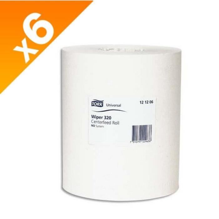 TORK - Lot de 6 bobines à dévidage central blanc