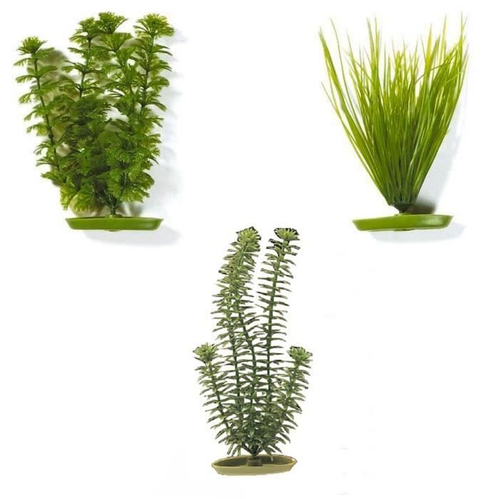 AQUA Lot de 3 plantes artificielles - Pour aquarium