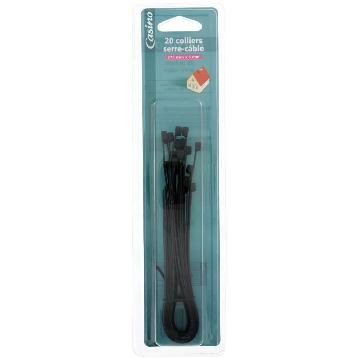 20 Colliers 275X5 mm Noirs
