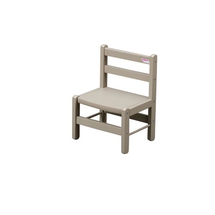 COMBELLE Chaise basse laque gris clair