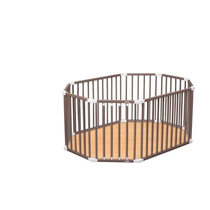 COMBELLE Parc ovale LOUIS avec fond pliant laque taupe