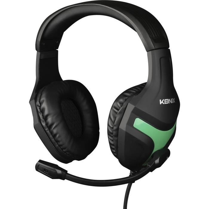 Casque Gaming Konix pour Xbox One Noir et vert