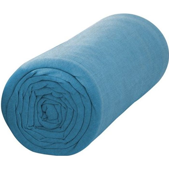 TODAY Drap housse jersey 100% coton - 90x190 cm - Mer du sud