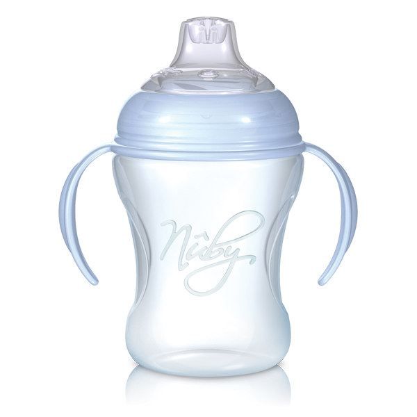 NUBY Tasse 240ml bec silicone souple Bleu