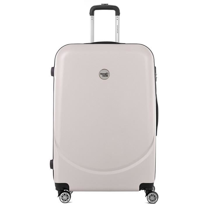 TRAVEL WORLD Trolley Case XXL 80cm avec 4 roues Ivoire