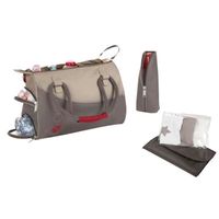 SAC À LANGER BADABULLE Sac à Langer Ellipses Taupe / Rouge SAC À LANGER BADABULLE Sac à Langer Ellipses Taupe / Rouge
