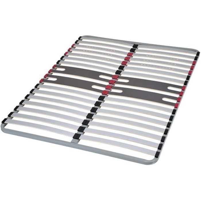 SEDAC Sommier OPTIZONE 140 x 190 - Cadre à lattes - 5 zones de confort