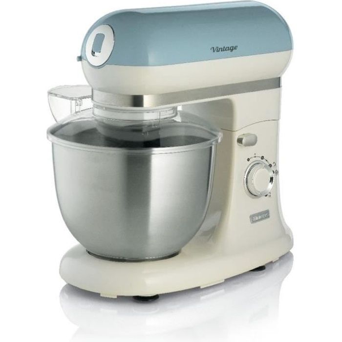 ARIETE 1588 Robot multifonctions - 2400 W - Capacité du bol 5,5 L - Design vintage - Beige et vert Verde