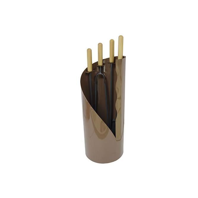 DELTA Serviteur Diva en acier chocolat avec 4 accessoires