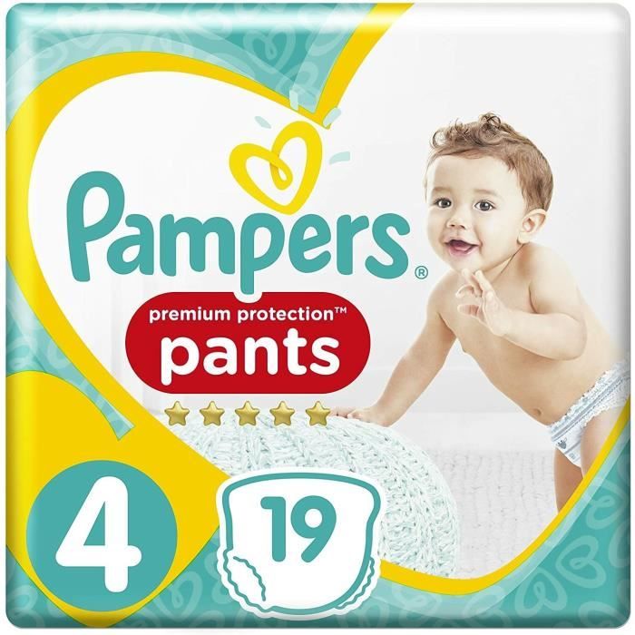 Pampers Premium Active Fit Pants Taille 4 8-14 kg - 19 Couches-Culottes