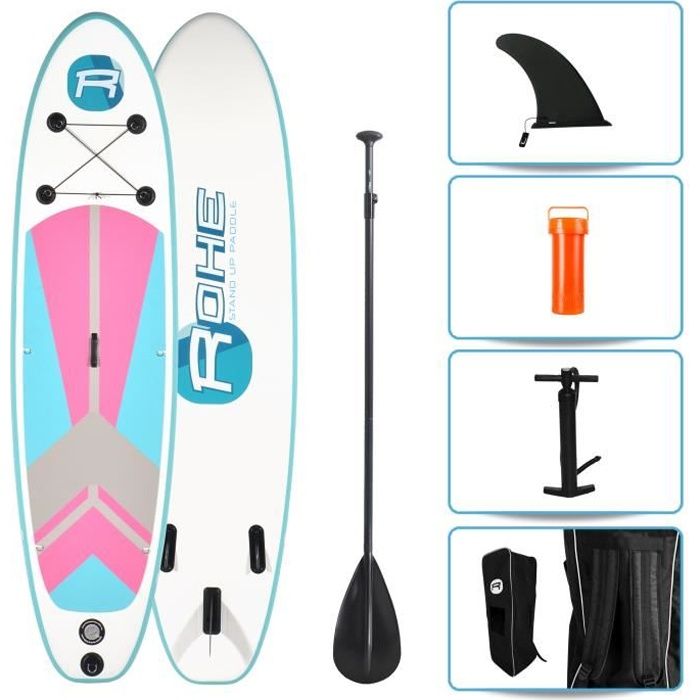 ROHE Pack Paddle Gonflable Indiana Pink 9'9 x 30'' x 4'' - Avec accessoires