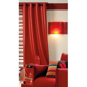 Rideau uni aspect cuir Taille 135x260cm Coloris Rouge - Achat ... Rideau uni aspect cuir Taille 135x260cm Coloris Rouge - Achat ...