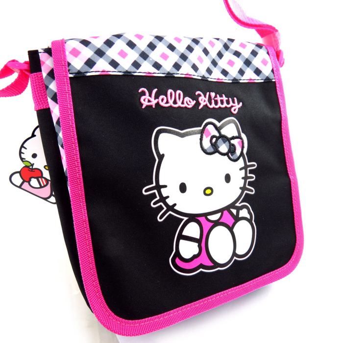 Sac Hello Kitty noir rose Noir Achat Vente besace Sac Hello Kitty noir rose Noir Achat Vente besace