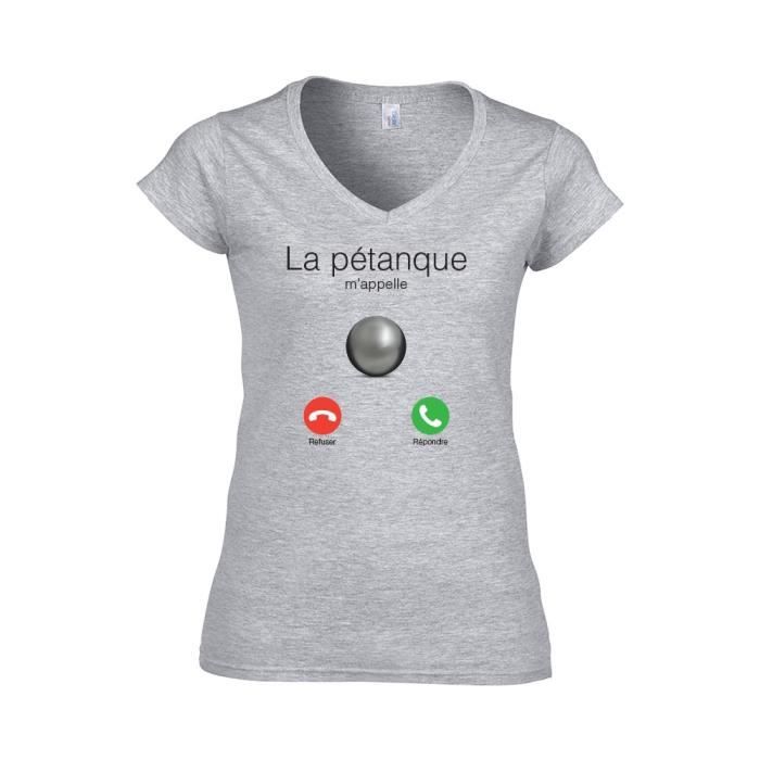 Femme Shirt M'appelle Bleu S V T Col La Pétanque wXPuZOkiTl
