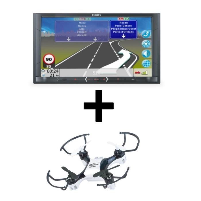 Autoradio Multimedia GPS - Ecran 6,8'' + TAKARA Mini Drone